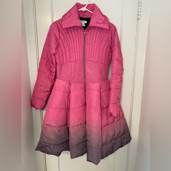 VENUS Pink to Purple Ombré Quilted Puffer Jacket - Picture 2 of 11